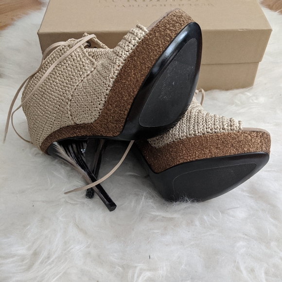 Burberry Darfield Crochet Peep Toe Booties - Picture 9 of 16